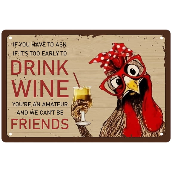 1pc Rectangle Metal Iron Sign Poster for Home Wall Decoration Rooster Pattern 200x300x2.2mm