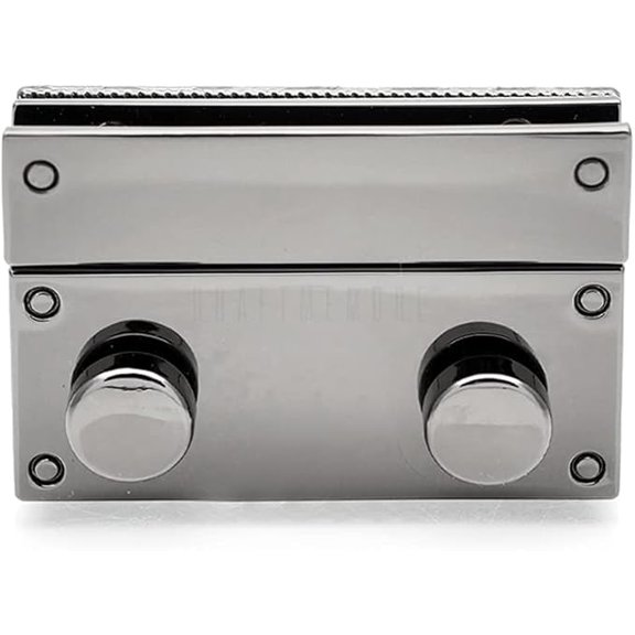 1pc Rectangle Press Lock Clasp Bag Closure Squeeze Turn Lock Leathercraft Purse Making Accessories SC38 (1-5/8 Inches, Gunmetal)