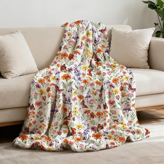 1pc Rectangle Velet Blanket for Household Items Decoration Supplies Butterfly 150x130cm craft