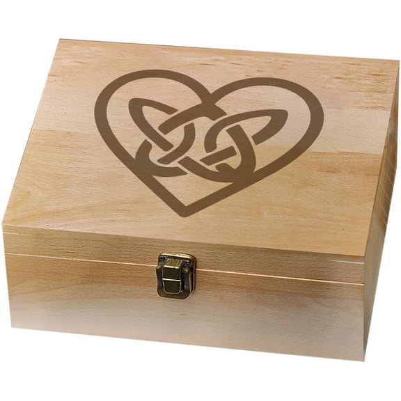 1pc Rectangle Wooden Memory Keepsake Boxes with Lids Wedding Memory Birthday Valentines Day Heart 24.5x19.5x10.3cm
