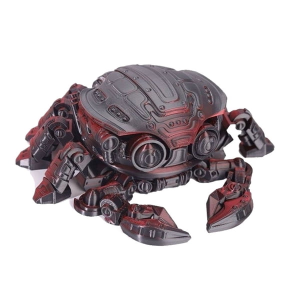1pc Red And Black Size: 10*10*5cm 3D Printed Cyber Crab Articulated Joint Model