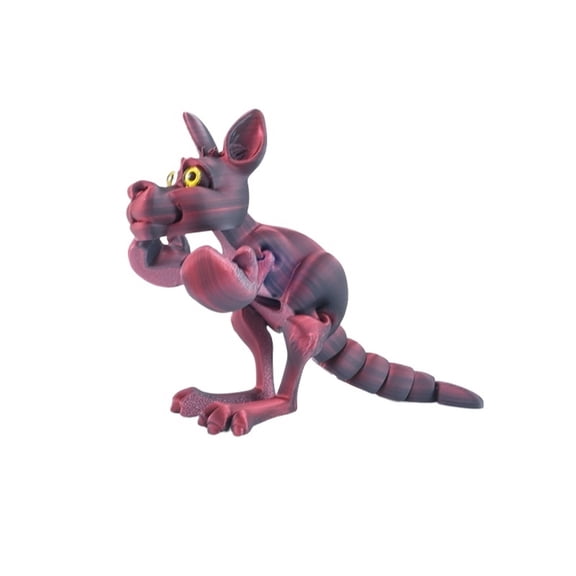 1pc Red Black 11CM 3D Printed Kangaroo Multi-Joint Rotatable Stereoscopic Kangaroo Office Desk Decoration Home Decor Animal Model Figurine