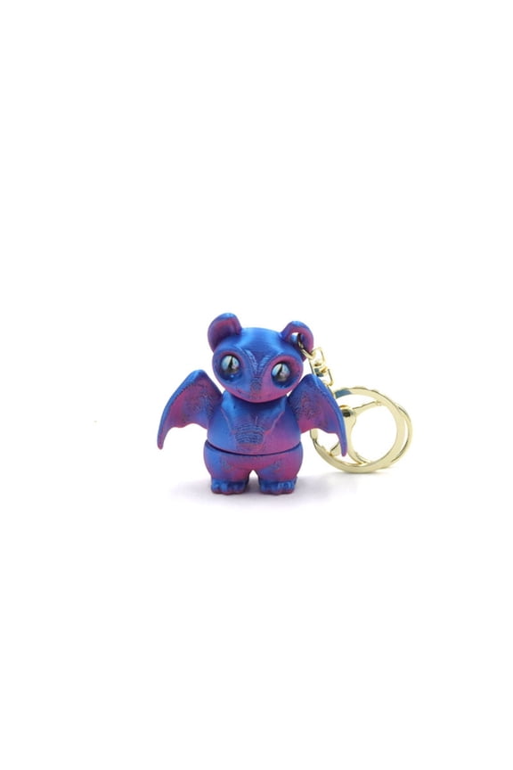 1pc Red Blue Size: 7*6*2cm 3D Printed Cute And Funny Little Bat Keychain Backpack Pendant Keychain Accessory