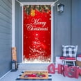thumbnail image 1 of 1pc, Red Christmas Door Cover - Festive Backdrop For Holiday Photo Booths And Parties, 1 of 6