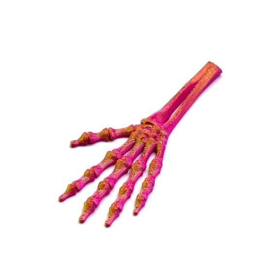 1pc Red Gold Gradient Size: 13*5*3cm 3D Printed Halloween Skull Hand And Claw Skeleton Ornament