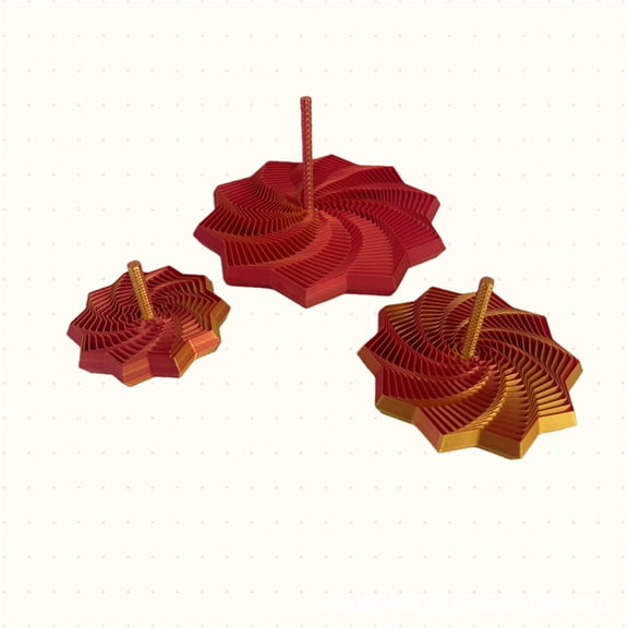 1pc Red Gold Gradient Size: 9*9*5cm 3D Printed Decompressed Star Illusion Folding Puzzle Polygon Carrot Tower Spiral