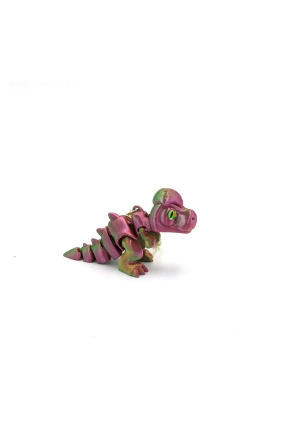 1pc Red Gold Green With Shell Size: 10*6*4cm 3D Printed Jurassic Dinosaur Shell-Breaking Dragon Keychain, Realistic Small Dinosaur Ornament Pendant