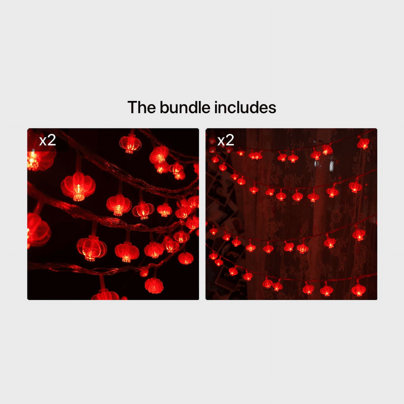 1pc Red Lanterns LED Lights String - Celebrate Chinese New Year ...