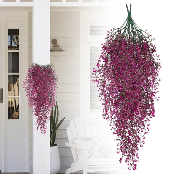 1pc Red Purple Artificial Wall Hanging Flower Golden Bell Willow B Vine Hanging Plants by Miyuadkai Ferns Wall Plants Greenery Garland Room Decor Home Garden Wedding Indoor Outdoor Decorations