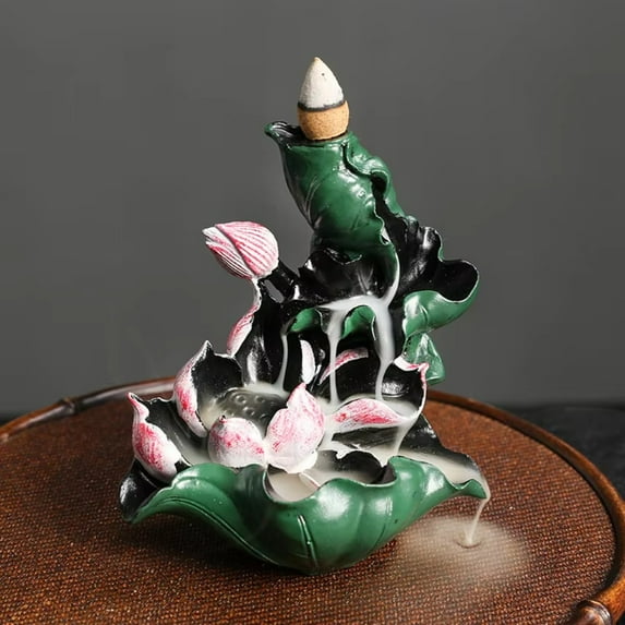 1pc Resin Lotus Pond Backflow Incense Burner, Aromatherapy Home Decor (Without Incense)