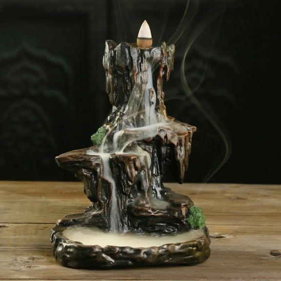 1pc Resin Mountain Stream Backflow Incense Burner, Zen Home Decor (Without Incense)