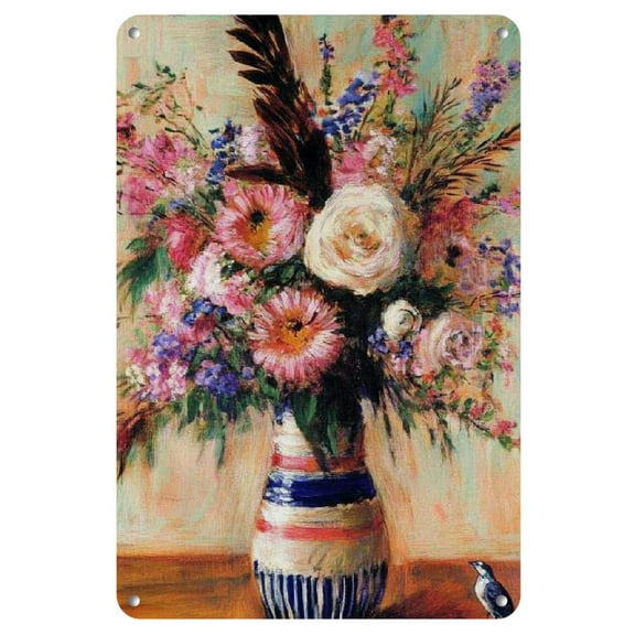 1pc Retro Bouquet Metal Box Logo -8X12 Inches, Reusable Copper Wall Art for Home, Kitchen, Garden, Bedroom, Bar, Bathroom, Coffee Shop, And Party Decoration