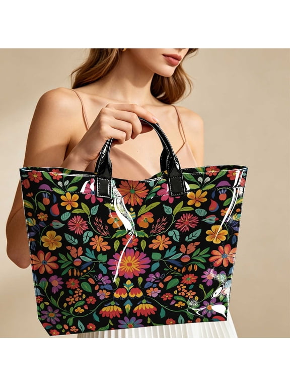 1pc Retro Italian Gondola Cityscape 2D Flat Printed Glossy Tote Bag, Weekend Trip Present, Ladies Artistic Fashion Purse, Mother’s Day Valentine’s Gift, Portable Everyday Carry Handheld Shoulder Bag
