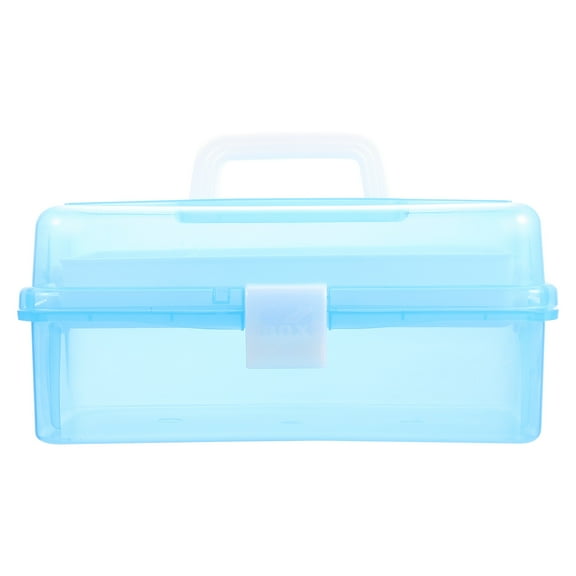 CATIEBYE 1Pc Blue Plastic 3 Layer Portable Storage Box Tool Case for Home Organization
