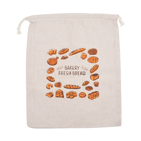 1pc Reusable Shatterproof Bread Storage Bag, Reusable Produce Bags, Portable Unbleached Drawstring Bags for Bread, Toast and Baking Foods