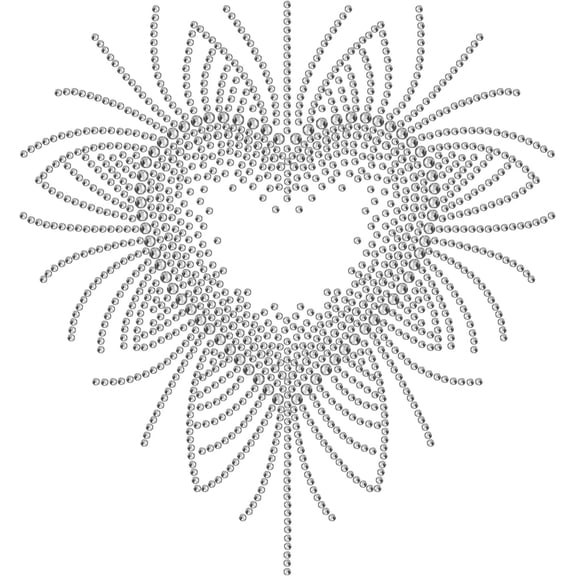 1pc Rhinestone Iron on Hotfix Transfer Decal Heart Print White Bling Patch Clothing Repair Applique T-Shirt Vest Shoes Hat Jacket Decor Clothing Accessories
