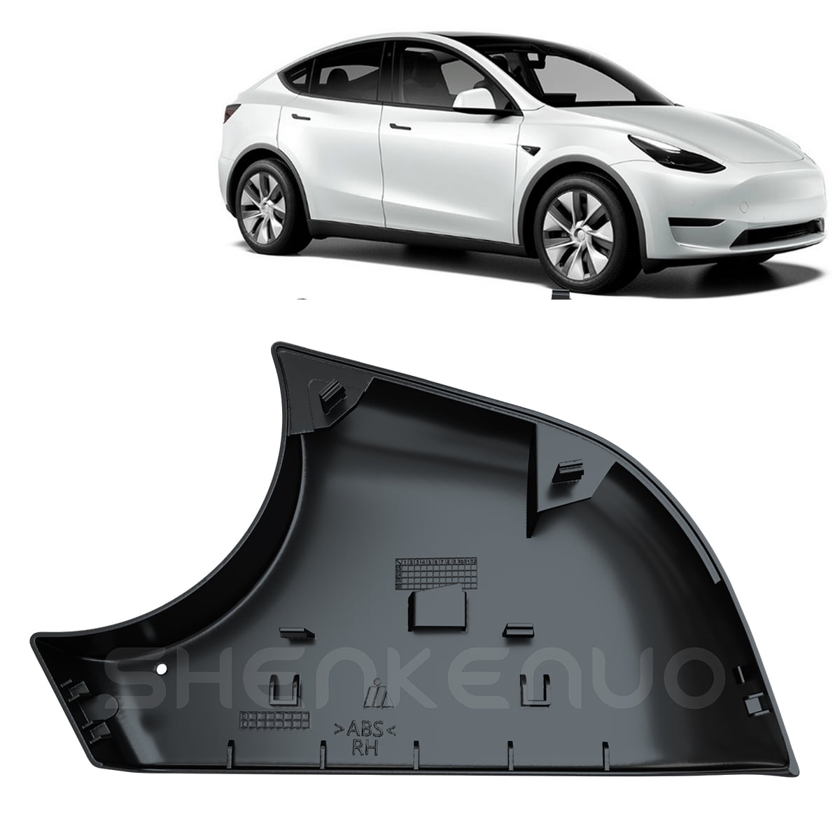 Black Left Passenger Side Mirror Heated Power Fold For 2017-2023 Tesla Model 3