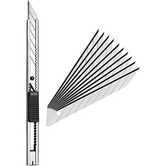 1pc Right and Left Hand 9mm Lockable Utility Knife with 10pcs Replaceable Blades -Auto Vinyl Cutting Tint Film Tools