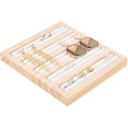 thumbnail image 1 of 1pc Ring Display Board White Leather Ring Earrings Trays 6.5x5.91x0.67inch 5 Slots Bamboo Ring Holder Ring Display, 1 of 9