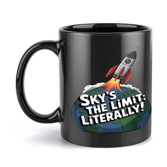 1pc Rocket Earth funny mug 11oz ceramic cup coffee cup decorative cup ideal birthday and holiday very suitable office family life party wedding Christmas