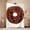 thumbnail image 1 of 1pc Room Decor Blanket Donut, Rainbow Candy Pattern Flannel Blanket, Quilt Set, Bedroom Decoration and Accessories, Holiday Gift, Suitable for Sofa, Bed, Car, Office, Camping, 1 of 9