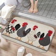 thumbnail image 1 of 1pc Roosters on Fabric Absorbent Non-Slip Bathroom Thickened Flannel Rug Decor,Soft,Quick Drying,Suitable For Indoor/outdoor Use,Bathrooms,Bedrooms,Kitchens,Terrace,Laundry Rooms,16"x24", 1 of 9