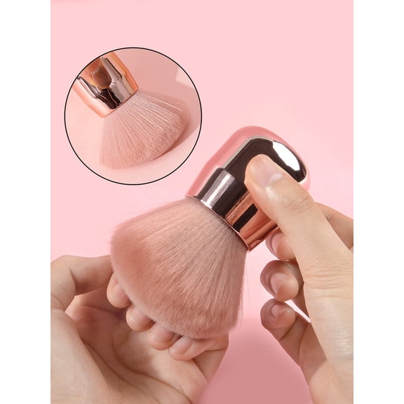 1pc Rose Flower Shaped Cleaning Brush Rhinestone Acrylic Crystal Base Transparent Edge Nail Surface Cleaning Brush