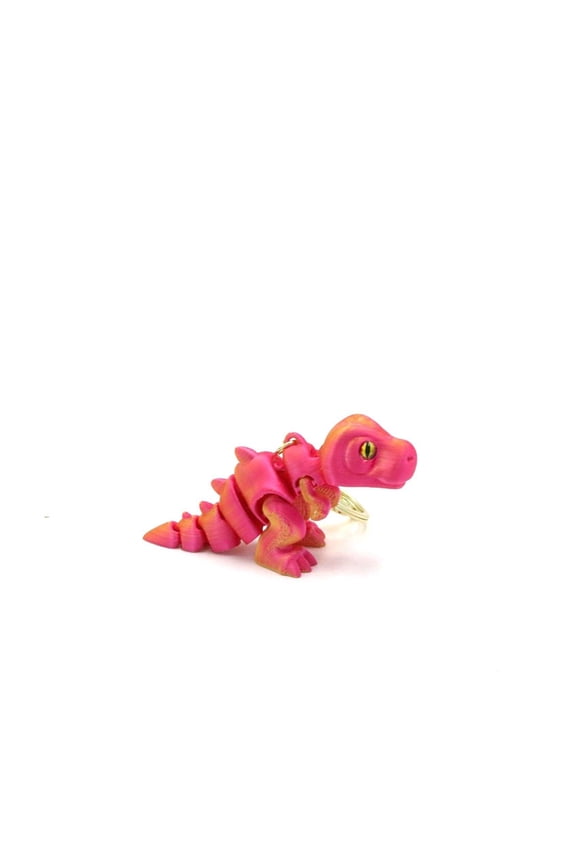 1pc Rose Gold Size: 10*6*4cm 3D Printed Jurassic Dinosaur Shell-Breaking Dragon Keychain, Realistic Small Dinosaur Ornament Pendant
