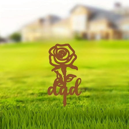 1pc Rose Shaped Memorial Stake – Grave Decoration, Graveyard Tombstone Plaque Marker, Sympathy Garden Stake, Waterproof Grave Memorial