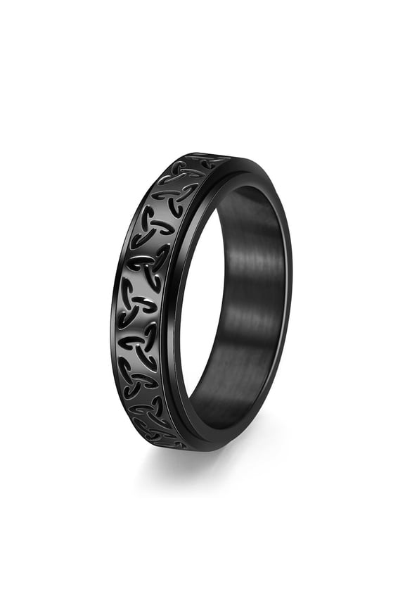 1pc Rotatable Stainless Steel Finger Ring Triangle for Men's Black Inner Diameter: 19.8mm
