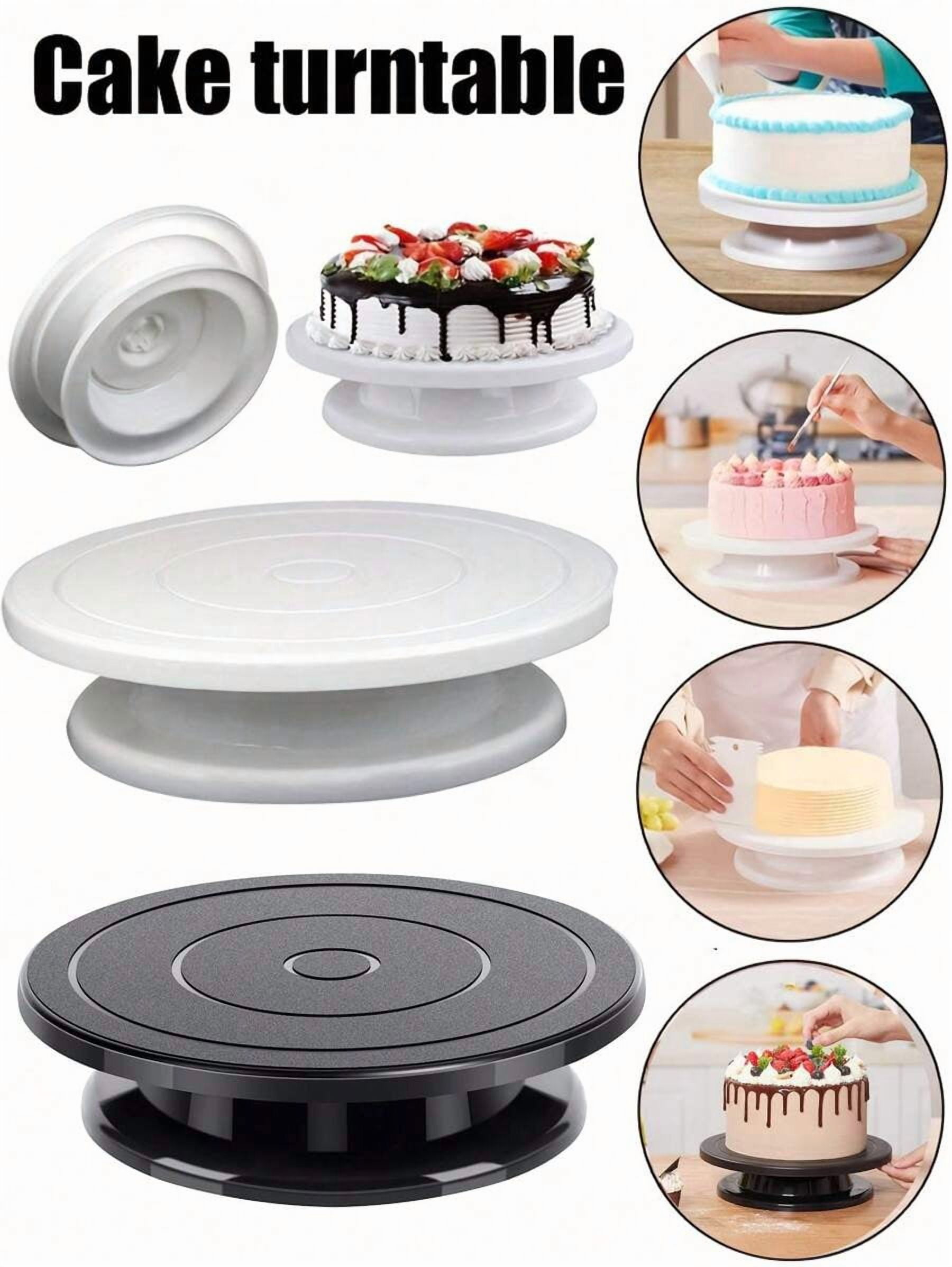 1pc Rotating Cake Carousel Black Painted Decorating Stand Smooth 1pc Rotating Cake Carousel Black Painted Decorating Stand Smooth