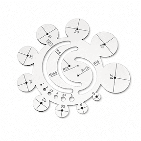 1pc Round Corner Radius Template Cutting Template - Circular Gauge with Multiple Cutting Guides , 11-In-1 Multi-Functional Round Template Ruler, 1Pack Measurement Tool