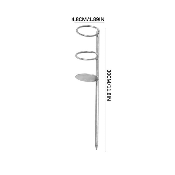 1pc Round Stable Fishing RodHolder Stand for Both Shore and Sea Use Double Loop Ground Plug Mount Suitable for Beach and Pier Fishing