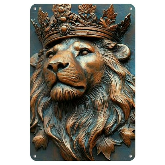 1pc Royal Lion Relief Wall Art - Plaque, Indoor Outdoor Decor for Home, Cafe, Garden, Farmhouse