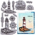 thumbnail image 1 of 1pc Rubber Clear Stamps for Card Making Decoration Scrapbooking Lighthouse 22x18x0.8cm, 1 of 9
