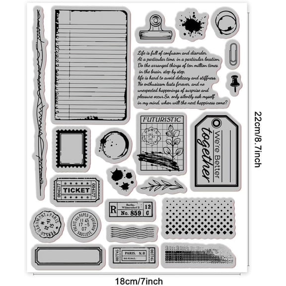 1pc Rubber Clear Stamps for Card Making Decoration Scrapbooking Mixed Shapes 22x18x0.8cm