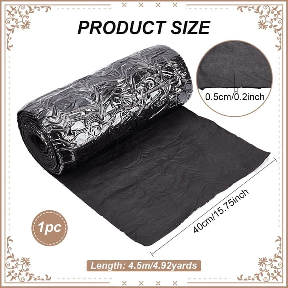 1pc Rubber Sound Deadening Heat-Resistant Mat Sound Deadener Heat Shield Insulation Mat Wall decoration Black 4500x400x5mm