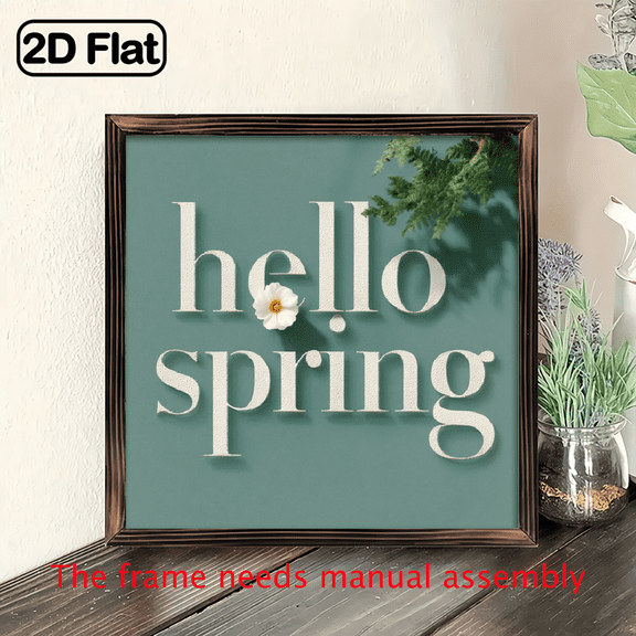 1pc Rustic Farmhouse 'Hello Spring' Wooden Wall Sign - 8x8 Inch, Floral Daisy, Muted Green Background, Perfect for Home, Garden, or Holiday Gift, Cozy Spring Vibes.