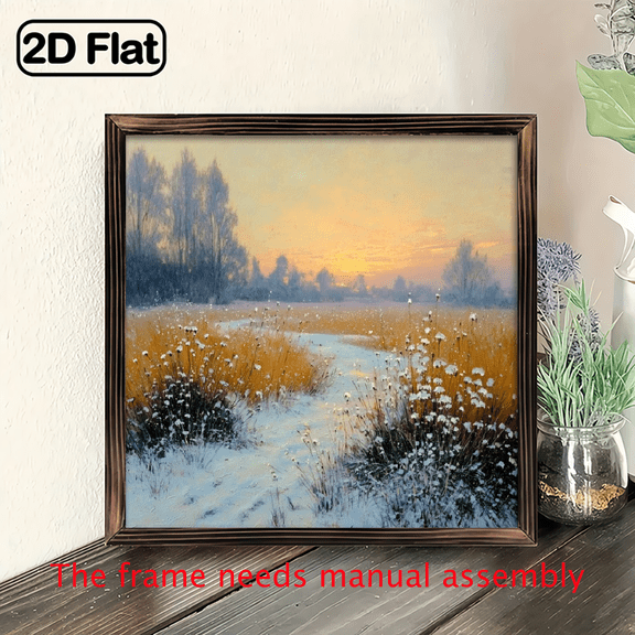 1pc Rustic Farmhouse Picture Frame Wall DecorVintage Botanical Floral Panel Suitable for, Bedroom,, Indoor/Outdoor Use, Spring Summer Seasonal Decoration with House Number Plaque, 8x8 Timeless C