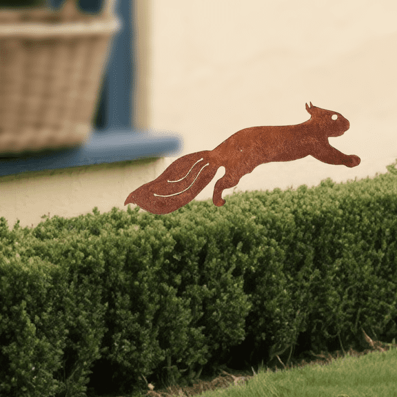 1pc Rustic Metal Tree Stump Insert with Squirrel Silhouette, Iron Art Branch Design for Outdoor & Indoor Holiday Decor - Perfect for Halloween and Christmas Themes