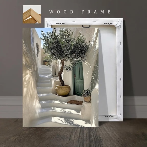 1pc Rustic Olive Tree Canvas Art Print, Frame Wall Decor for Living Room, Bedroom, Home Office - Indoor/Outdoor Use, Spring/Summer Fashion Poster, Olive Tree Decor