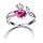 thumbnail image 1 of 1pc S925 Sterling Silver Stylish simple elegant romantic rose design Mosaic 6x9mm Pear Cut Simulated Tanzanite Rose Flower Engagement Ring, 1 of 1