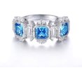 thumbnail image 1 of 1pc S925 Sterling Silver Women's Fashion exquisite retro three rectangular synthetic zircon ring, 1 of 1