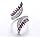 1pc S925 Sterling Silver Women's Fashion personality creative opening design with multiple sparkling 2.5*5mm horse eyes cutting ring