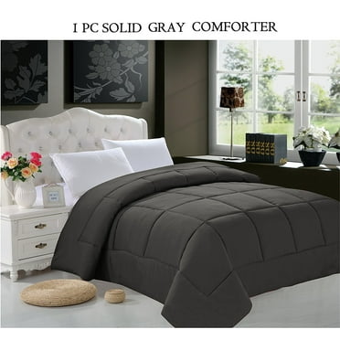 1pc SOLID Gray Comforter Available In A Few Sizes And Colors,FullQueen Gray