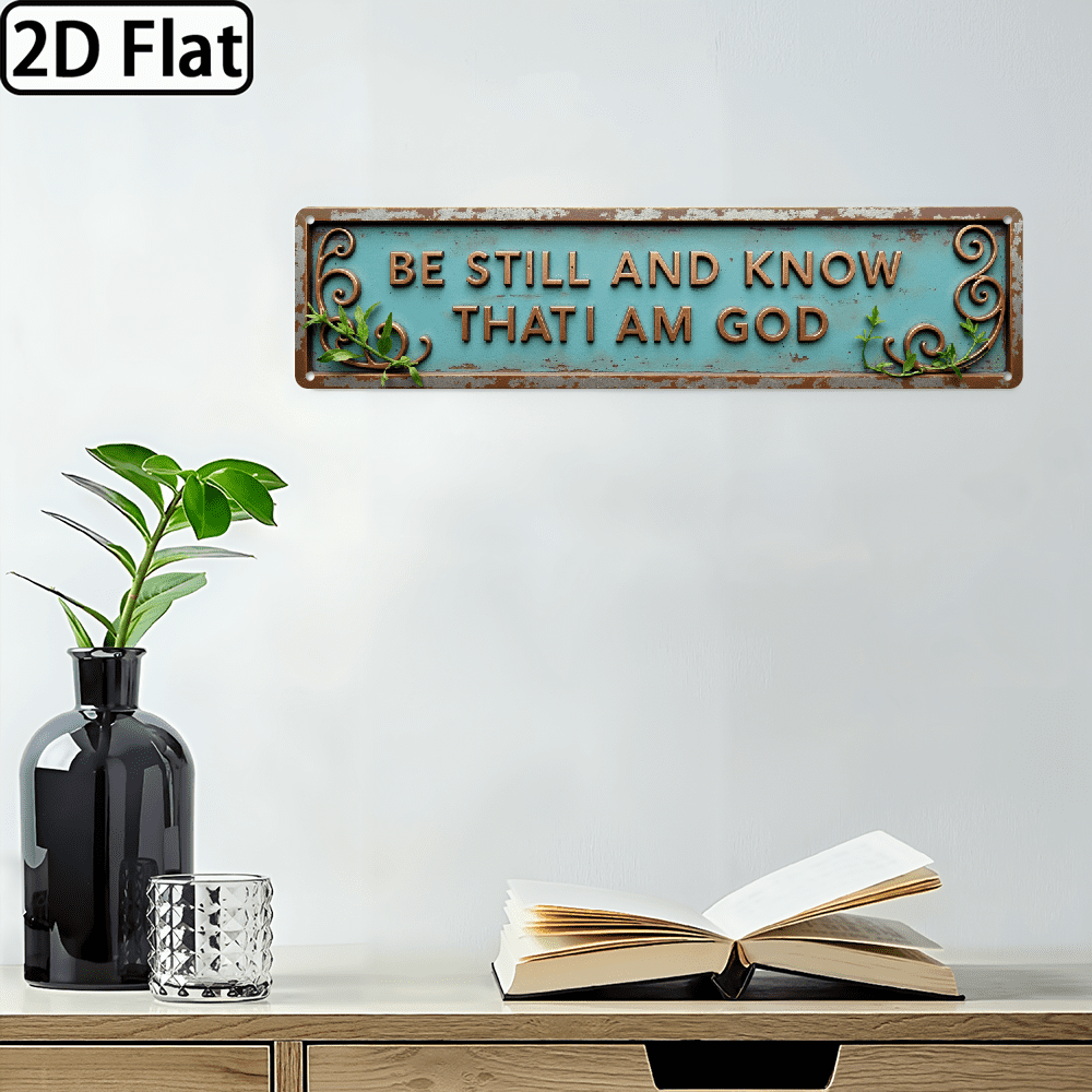 1pc BE STILL AND KNOW THAT I AM GOD Aluminum Sign - Vintage Rustic Wall ...