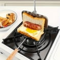 thumbnail image 1 of 1pc Sandwich Frying Pan, Aluminum Baking Pan Flip Frying Pan, Sandwich Maker, Suitable For Grilled Cheese, Pancakes, Omelettes, Hot Dogs, Bread And Toast, Kitchen Gadget Cookware For Restaurants, 1 of 13