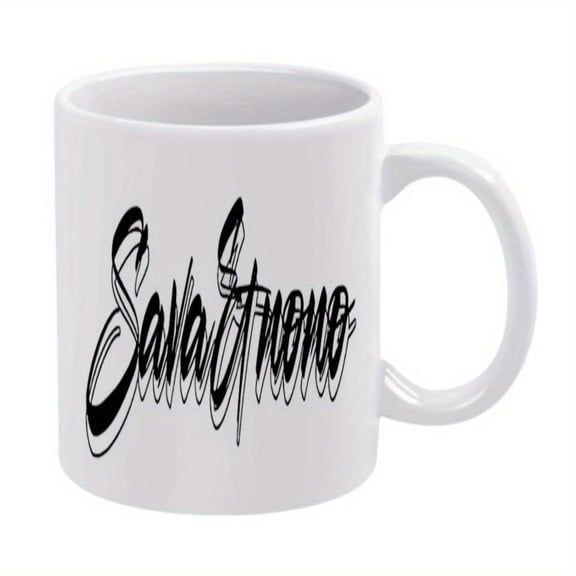 1pc Santa Eterno Script Funny Mug 11oz Ceramic Coffee Cup with Elegant Cursive Design Hand Wash Only Reusable Birthdays Holidays Weddings Office Home Use Wedding Drinkware Decorative Drinkware Smooth