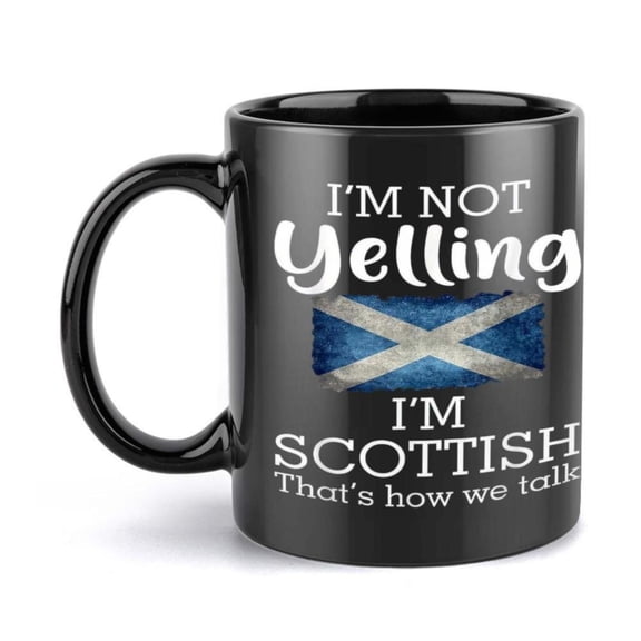 1pc Scottish Coffee Mug 11oz Ceramic I m Not Yelling I m Scottish Design Blue White Ideal Summer Winter Drinks Birthday or Holiday Coffee Bar Accessories