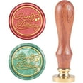 thumbnail image 1 of 1pc Scrapbook Brass Wax Seal Stamp and Wood Handle sets Word Happy Birthday Golden 8.9x2.5cm Stamps: 25x14.5mm, 1 of 9